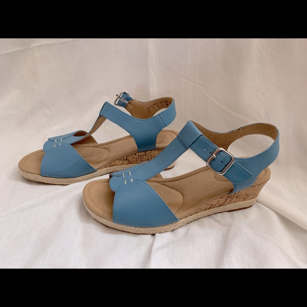 Never worn blue strap sandals
